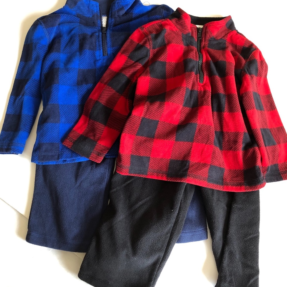 Koala Kids Checkered Plaid  Blue and Red